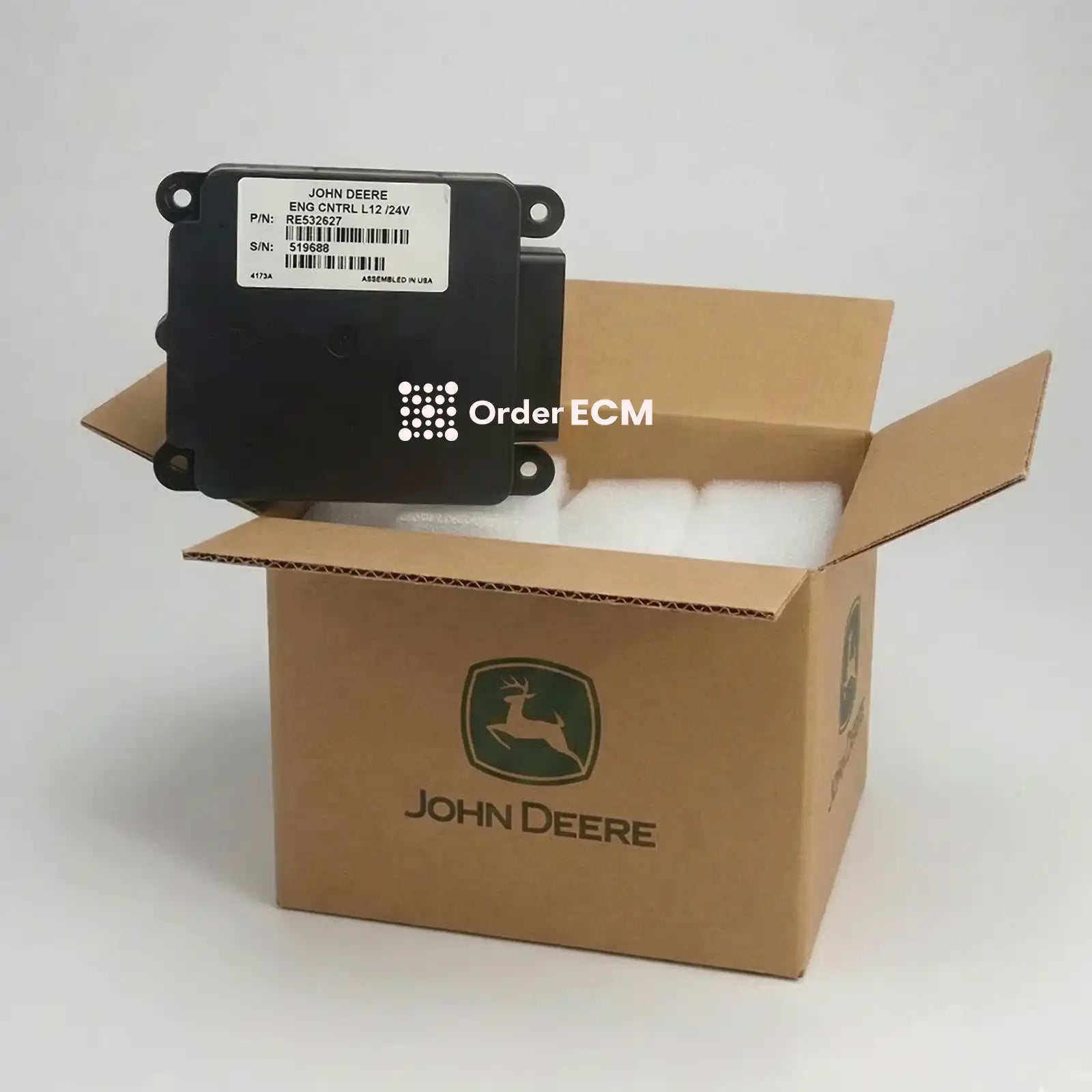 John Deere 12V Engine Controller | P/N RE532627 — rear view
