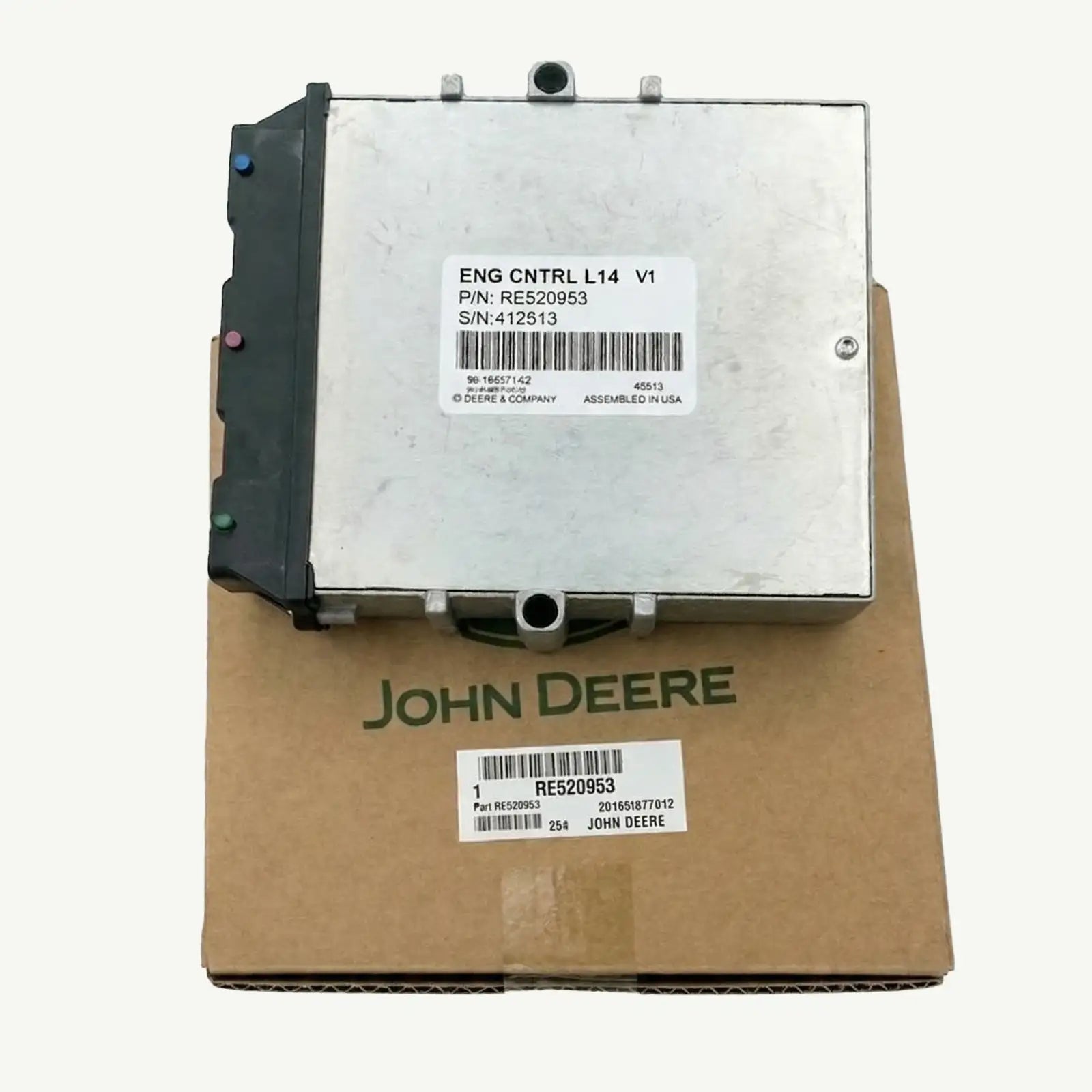 John Deere Engine Controller, Level 14 | P/N RE520953 — rear view