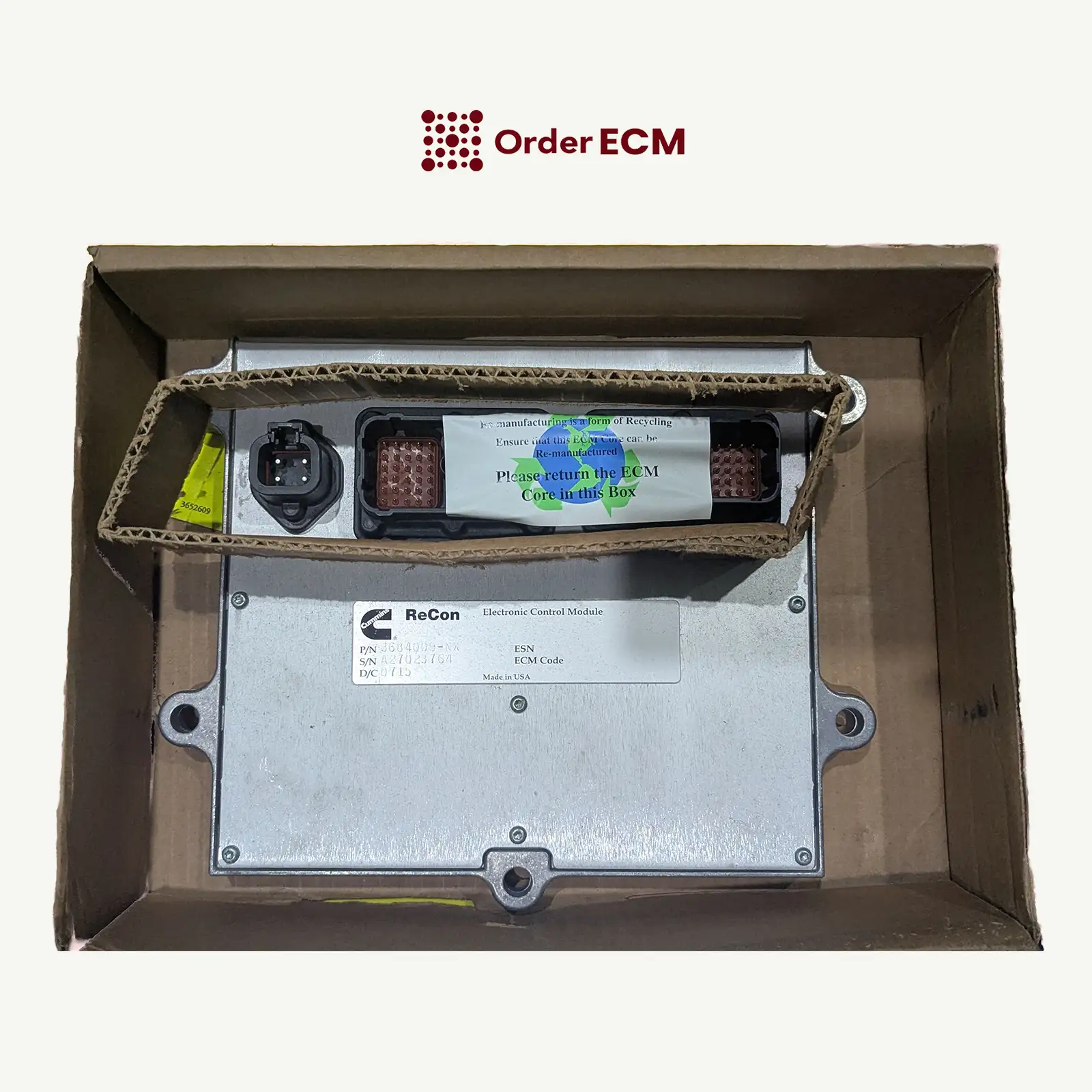 Cummins ISX CM870 ECM | P/N 3684009 — rear view