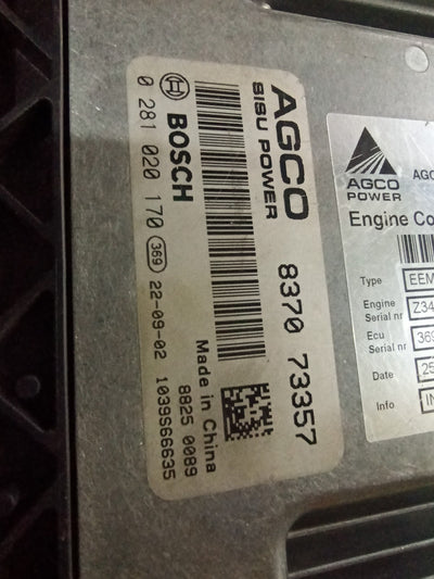 AGCO Sisu Power Engine ECU 837073357 / Bosch 0281020170 - Bosch 0281020170 label